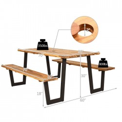 Mesa de Picnic Madera Rustica Siskatec160x160x75