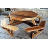 Mesa Rustica octogonal Picnic  para 8 personas