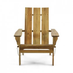 Silla plegable Adirondack de madera maciza para exteriores